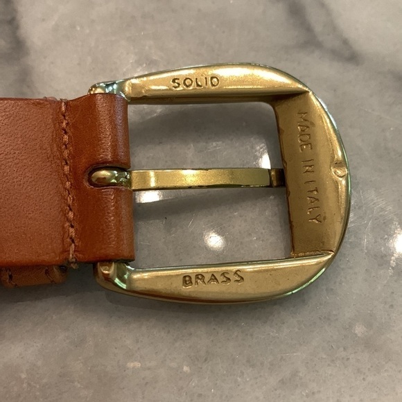 Bullock and Jones belt solid brass buckle size 36 quiet luxury accessory item - Picture 5 of 11